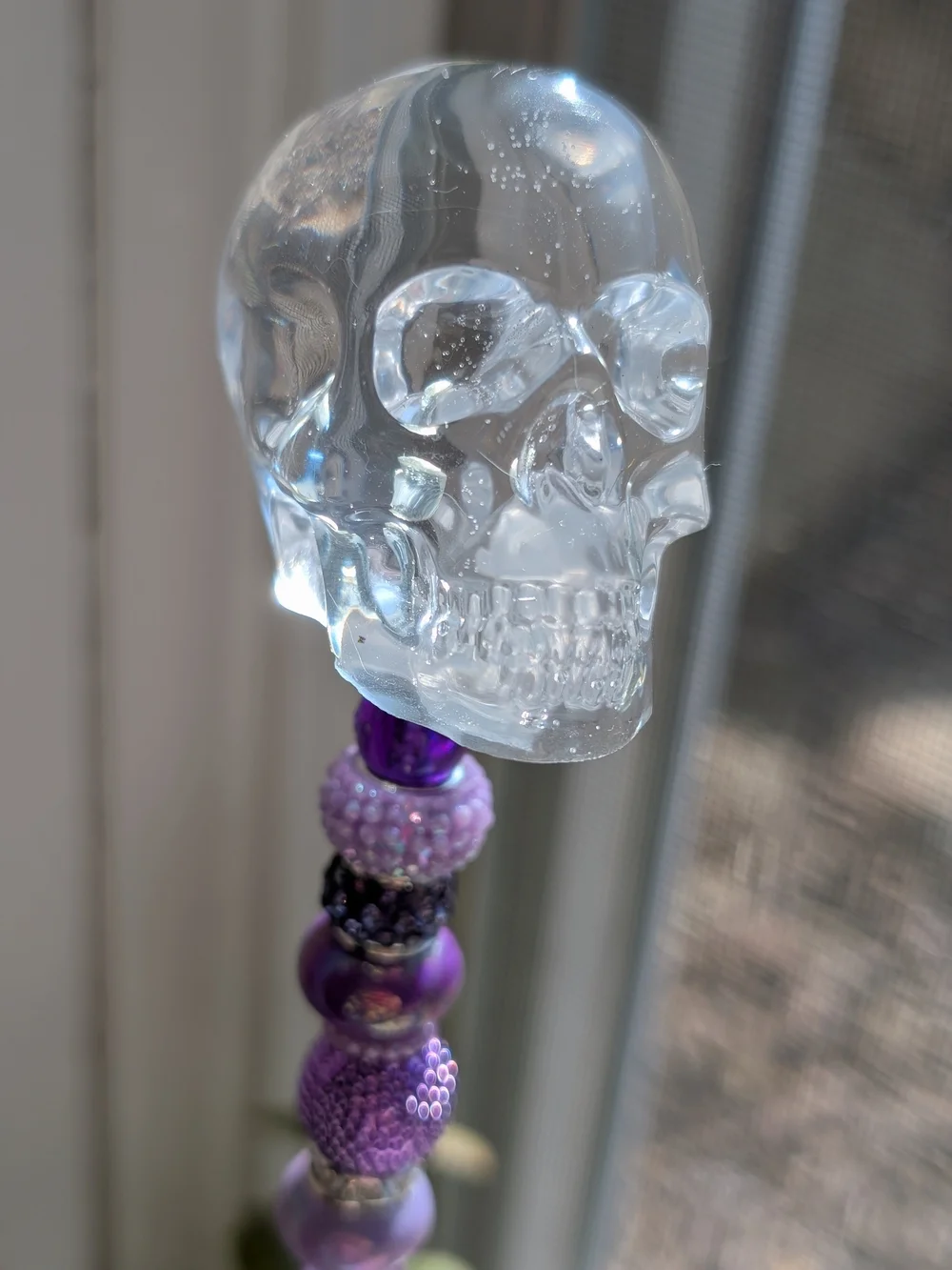 Hand Made Fairy Wand/Plant/Garden Stake W/Resin Skull Topper 💀